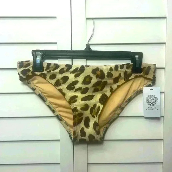 Vince Camuto Leopard Print Bikini Bottoms Size Small NWT - Picture 1 of 9